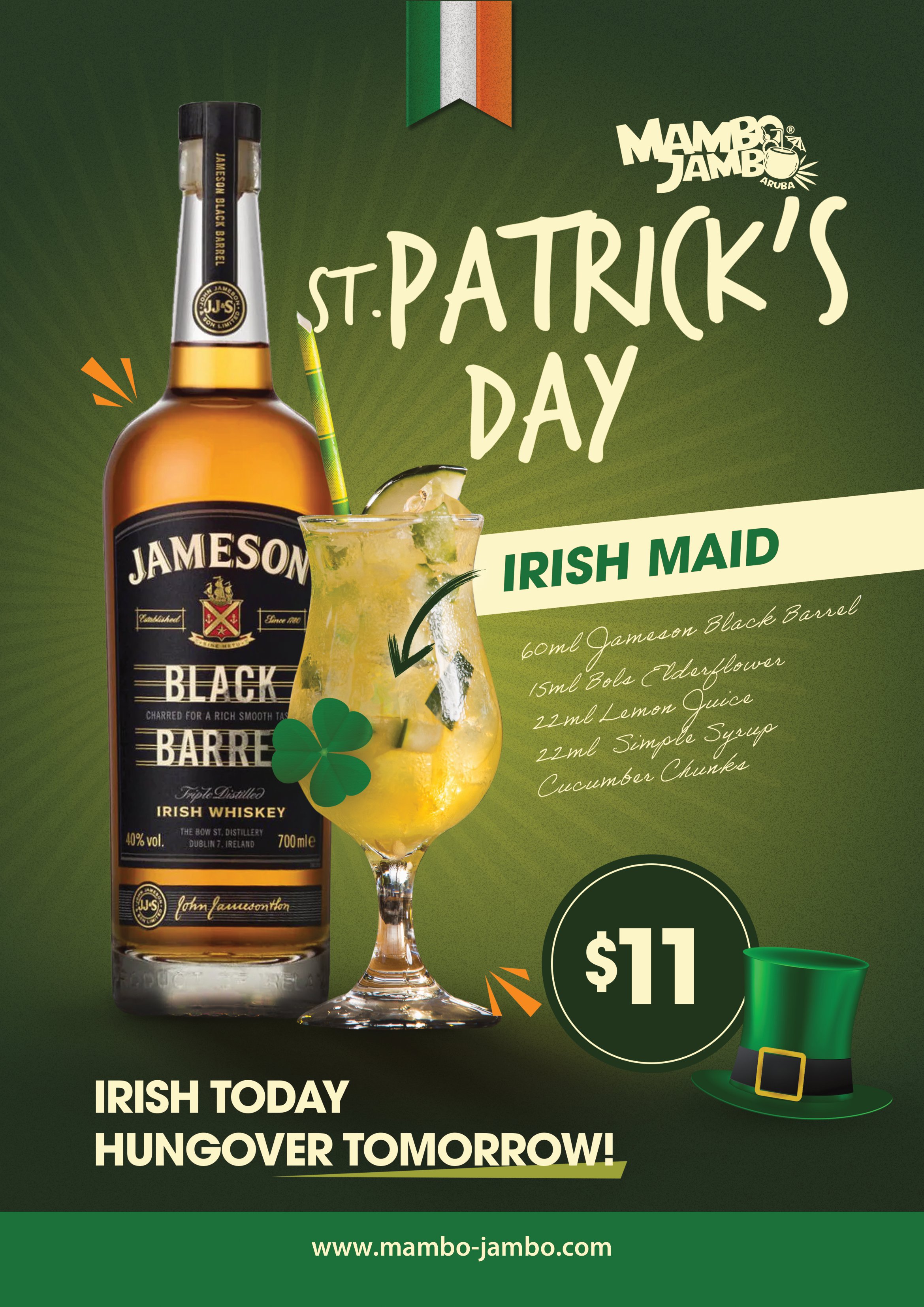 Shake Things Up with the Irish Maid at Mambo Jambo on St. Patrick's Day!